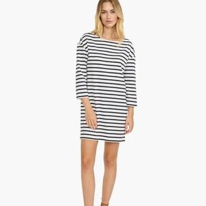 Maje crystal striped mini dress with shoulder button detail Sz S